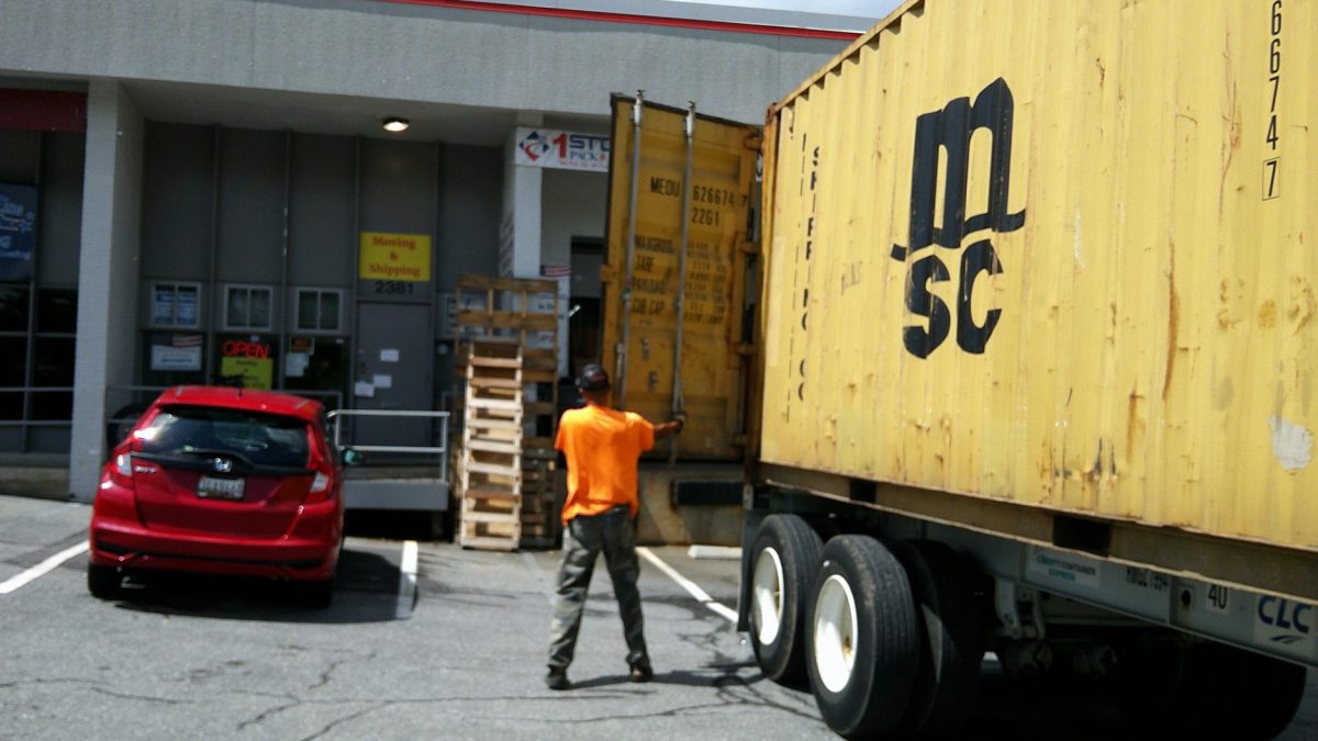 LTL truck in yard