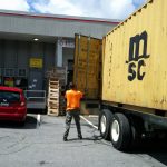 LTL truck in yard