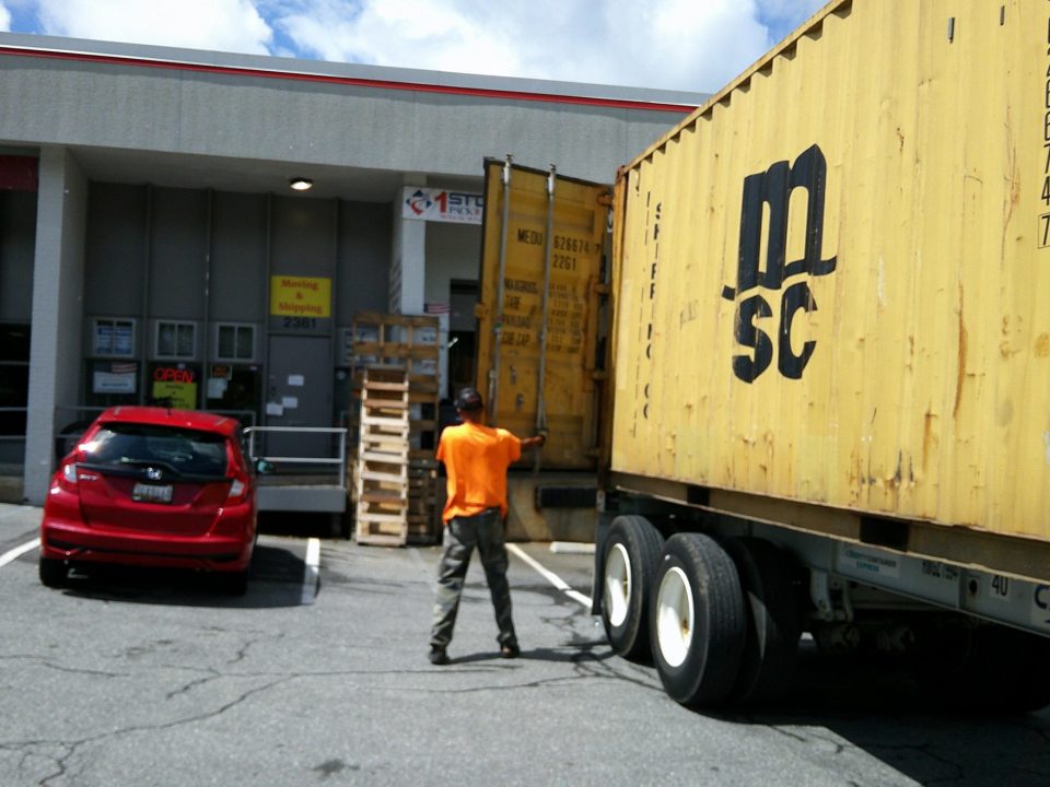 LTL truck in yard