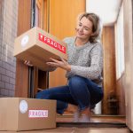 women in Maryland recieving delivered package